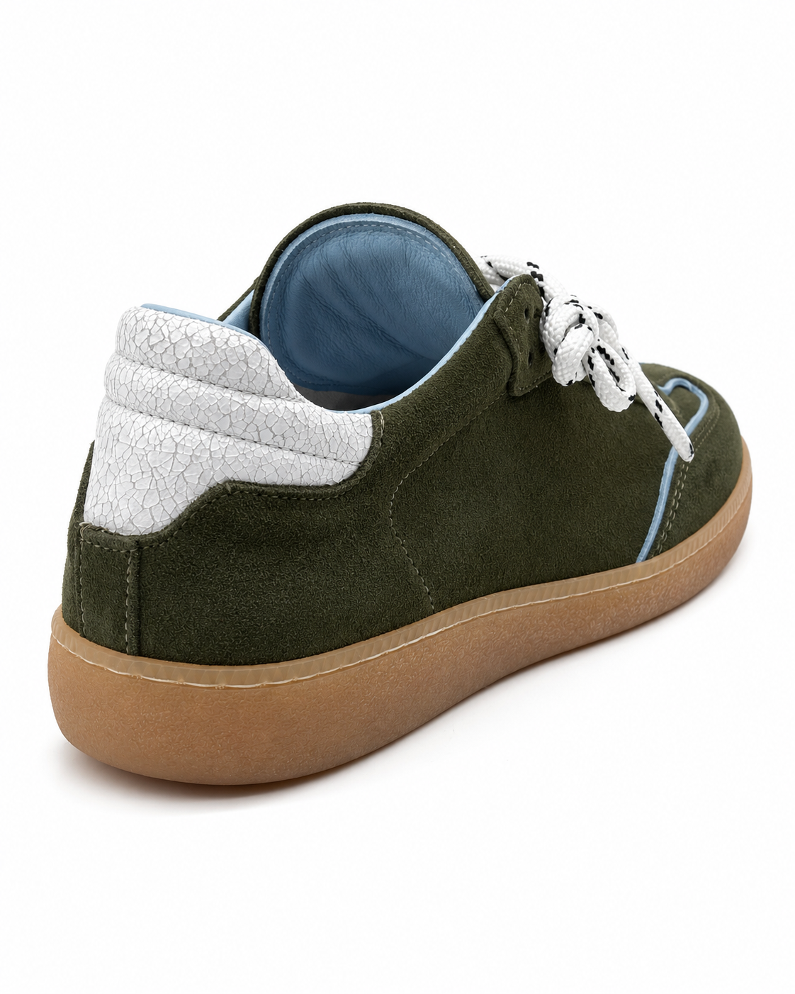 Sneakers in Suede con Profili a Contrasto
