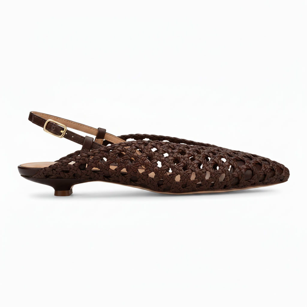 Slingback in Pelle Intrecciata