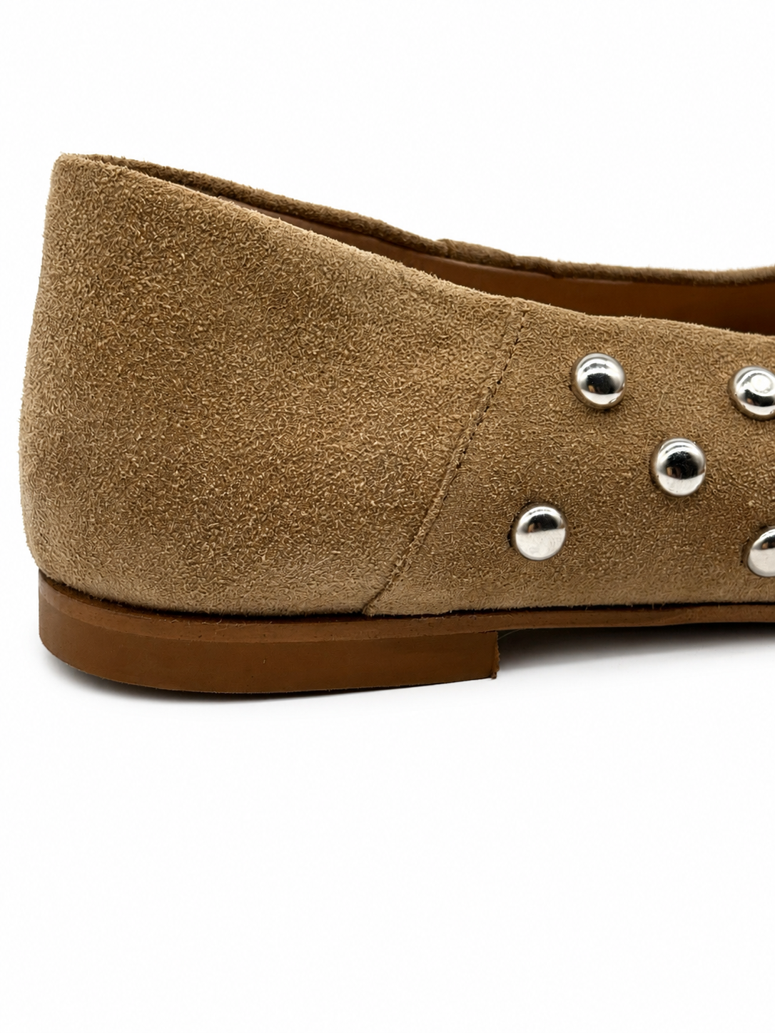 Ballerine cammello Borchie argento