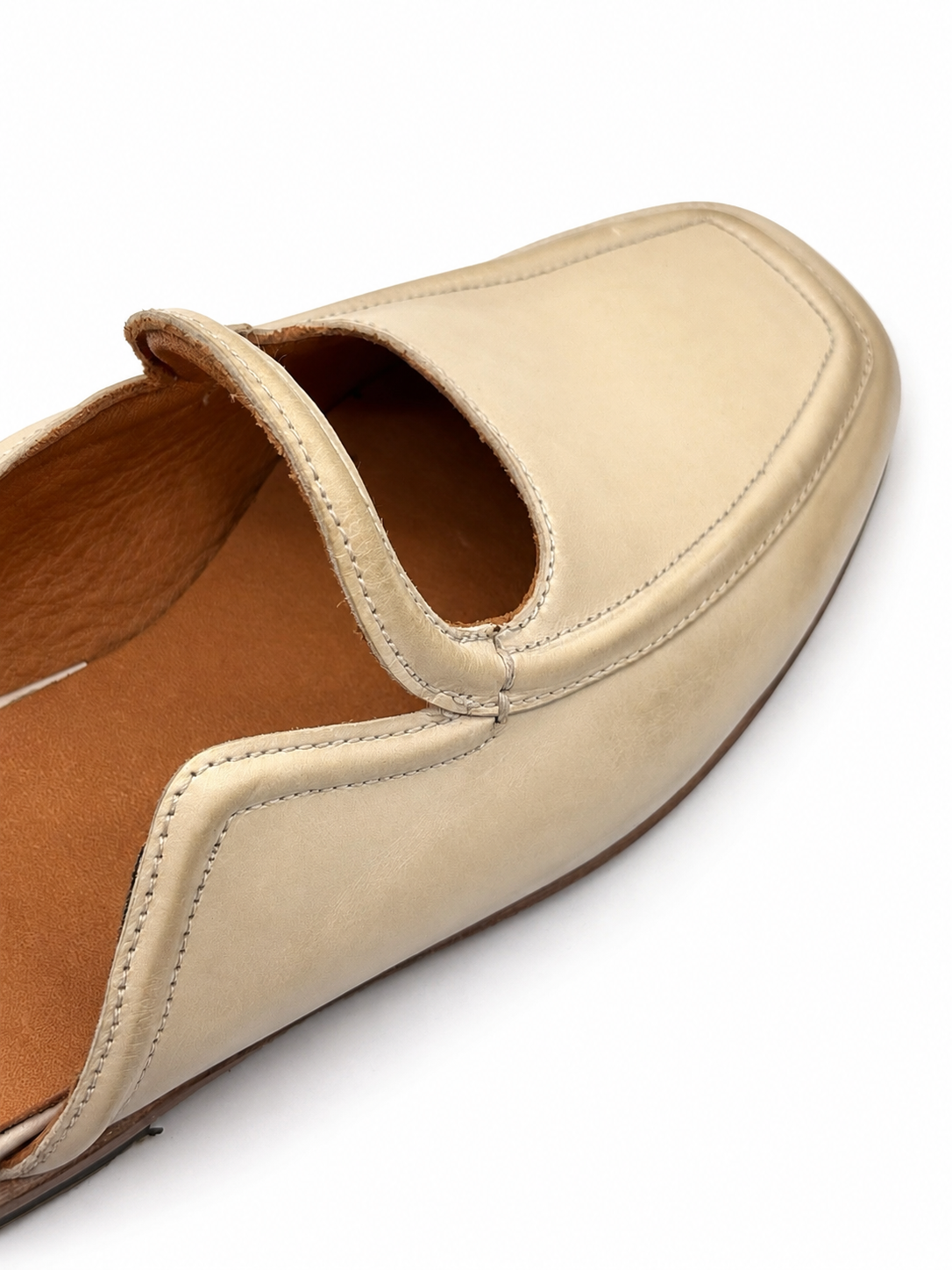 Sabot Loafer Crema in Pelle