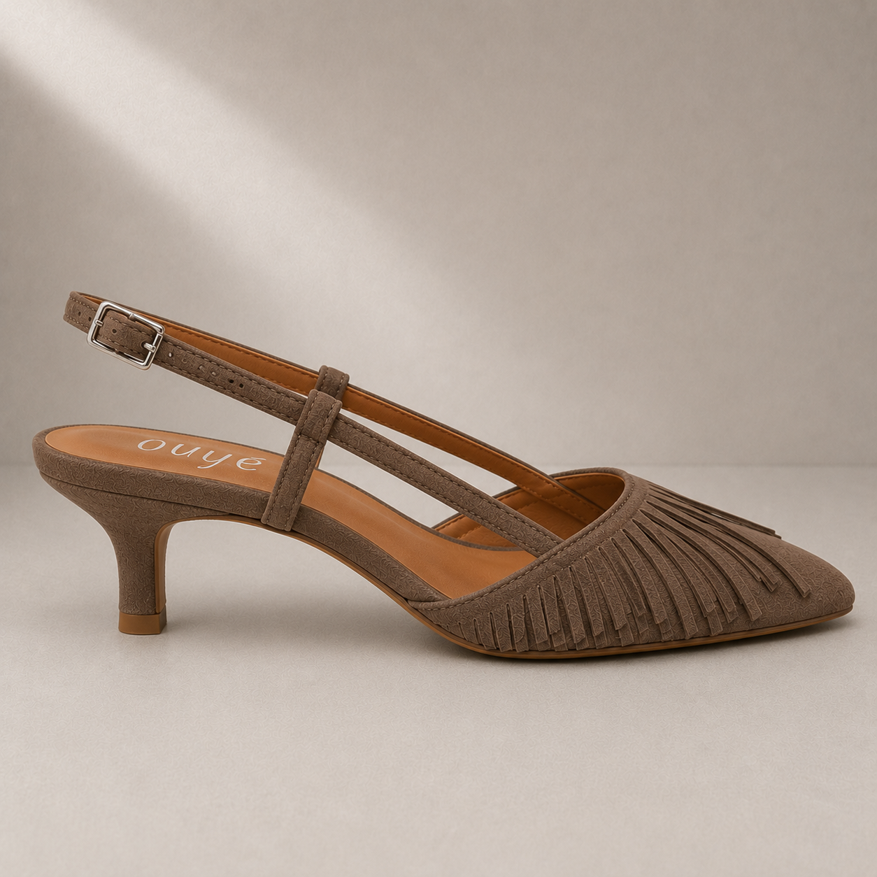 Slingback in Suede con Frange