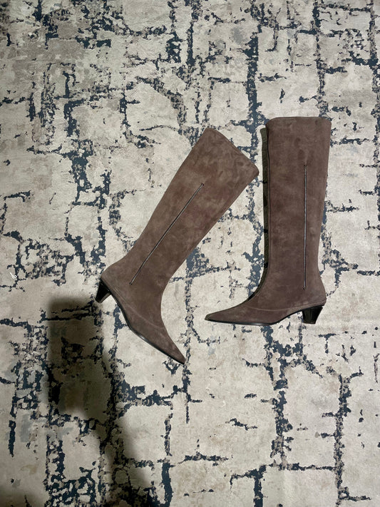 Stivale al ginocchio in suede
