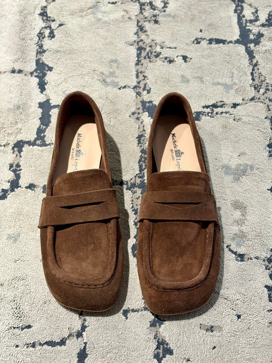 Mocassino in camoscio cioccolato