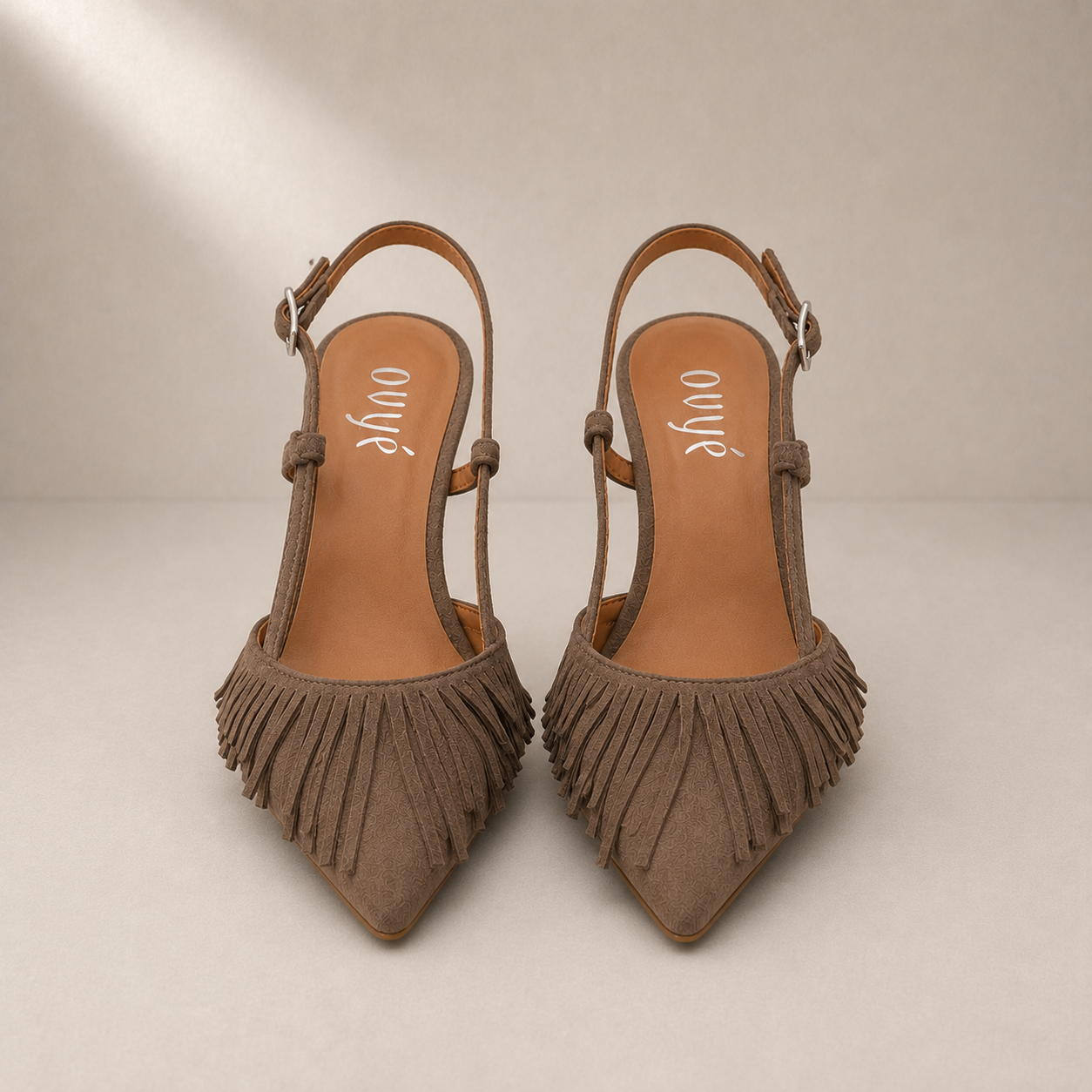 Slingback in Suede con Frange