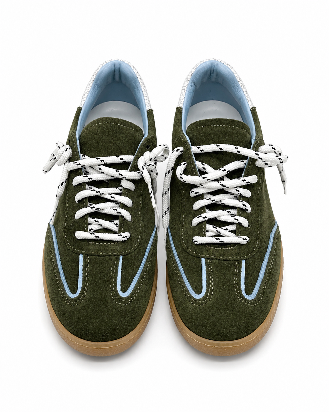 Sneakers in Suede con Profili a Contrasto