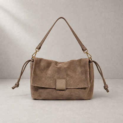 Borsa a spalla Nude con nodi laterali