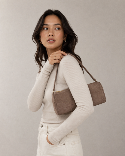 Borsa Baguette Camoscio