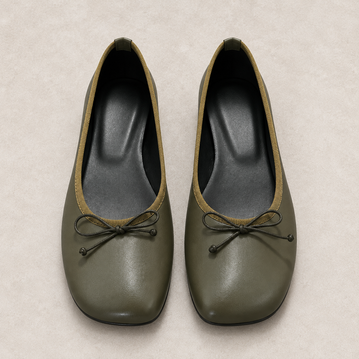 Ballerine in pelle Verde Oliva