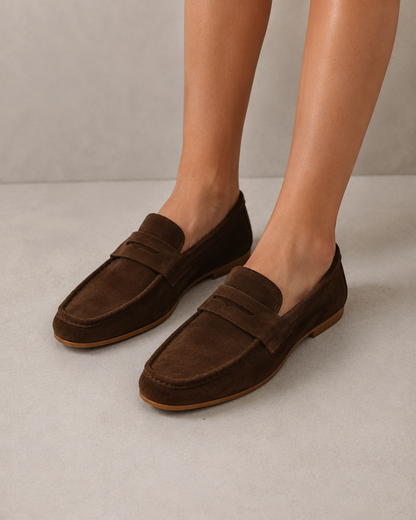 Mocassini cioccolato in Suede