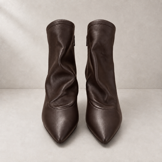 Stivaletto marrone in vera pelle