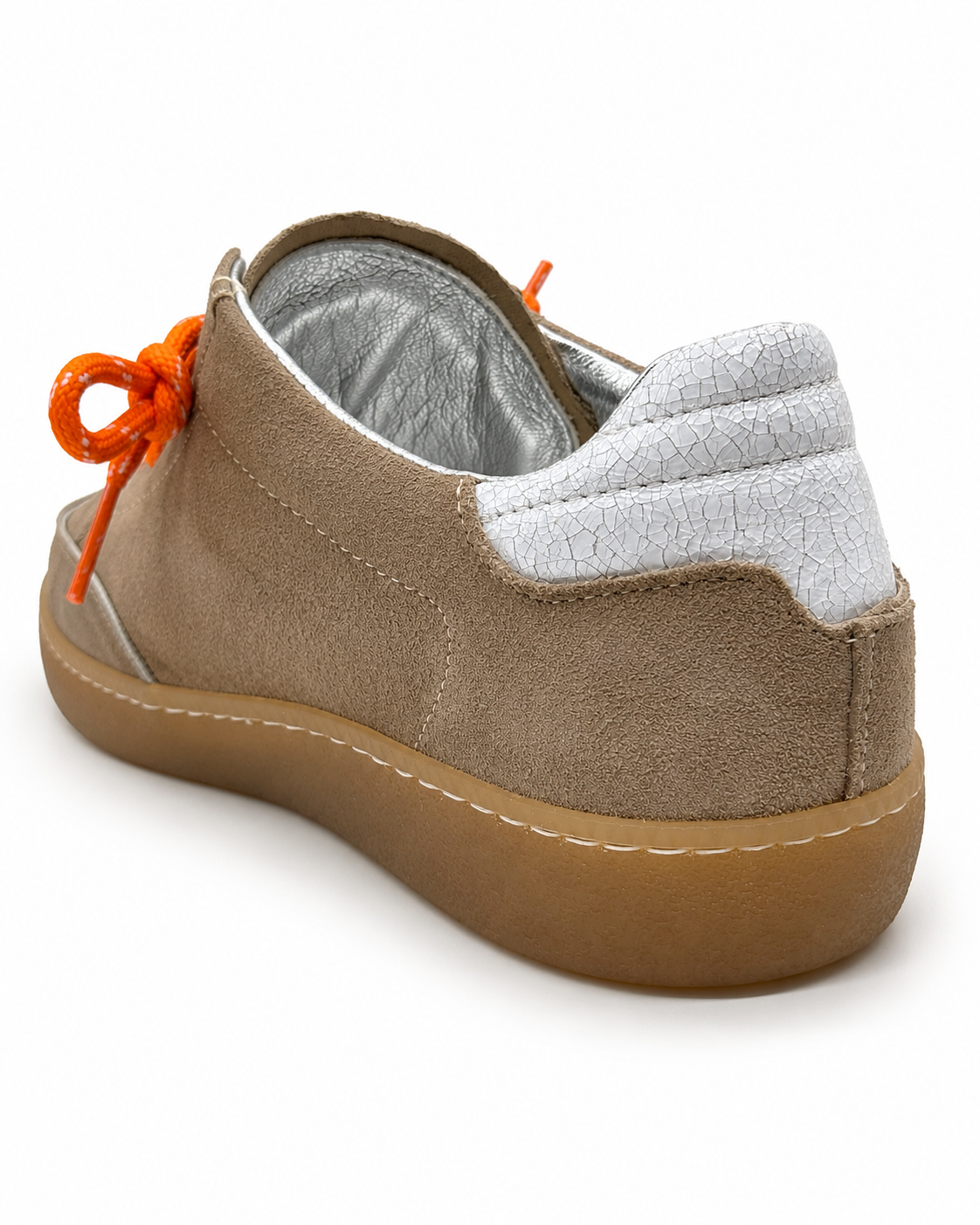 Sneakers in Suede con Profili a Contrasto