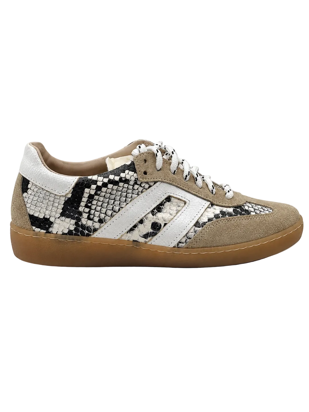 Sneakers in Suede con Profili a Contrasto