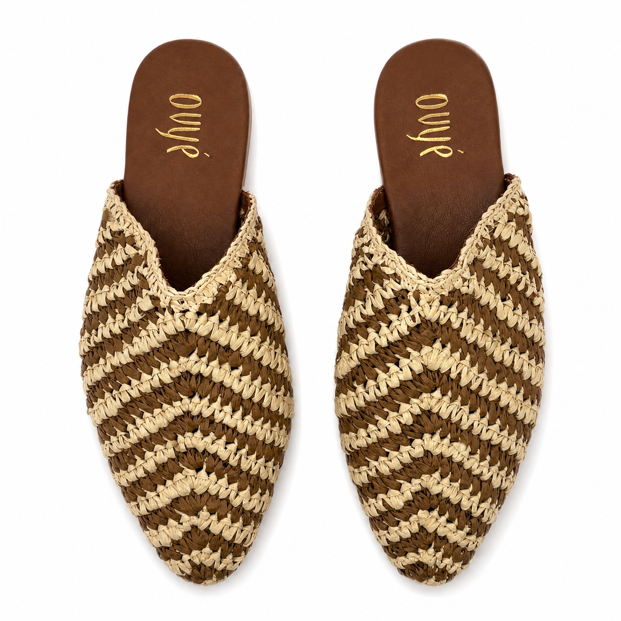 Mules in Rafia intrecciata