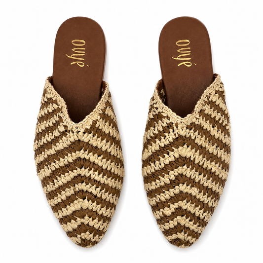 Mules in Rafia intrecciata