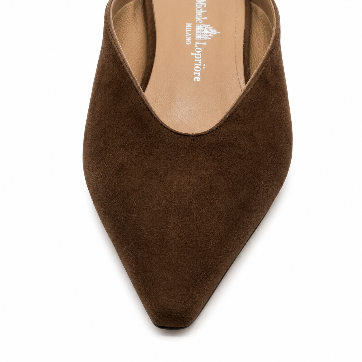 Mules in Pelle con Punta Affusolata e Scollo a V