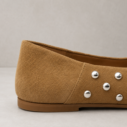 Ballerine cammello Borchie argento