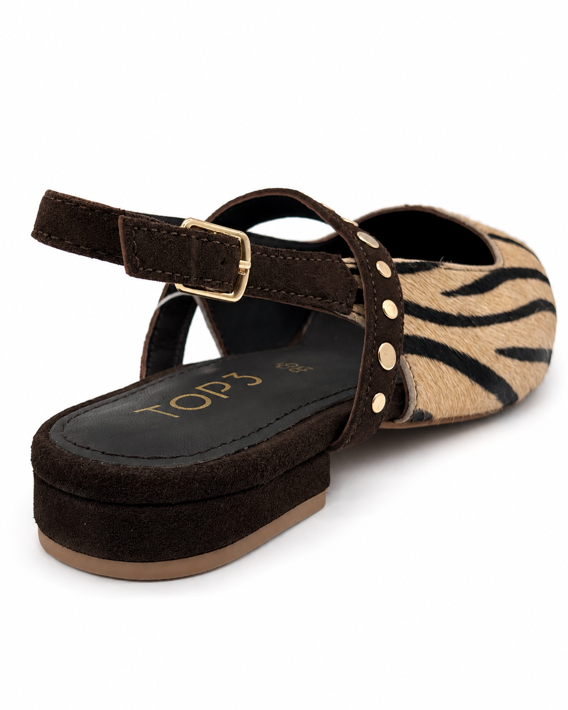 Slingback Savana Zebra con Borchie