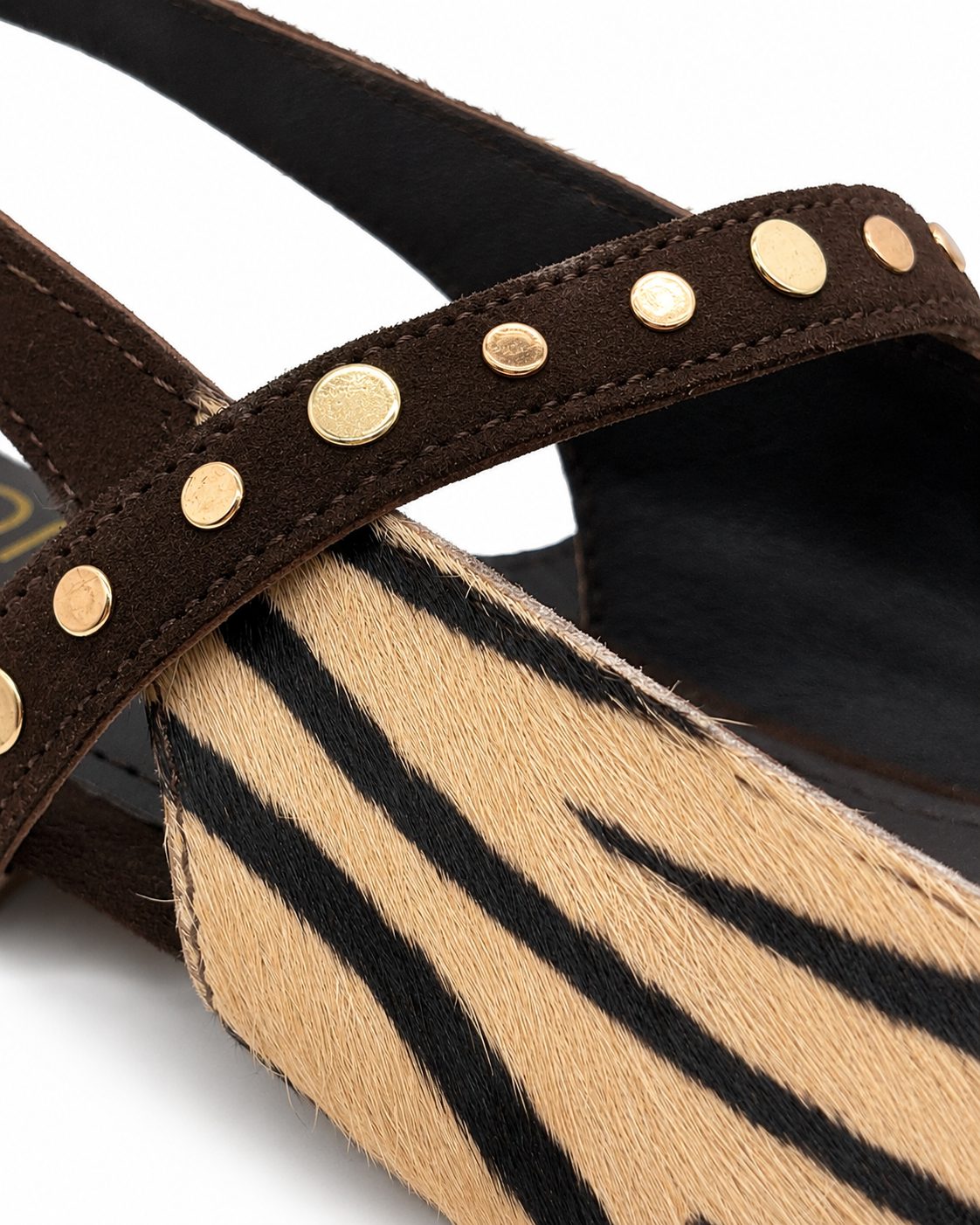 Slingback Savana Zebra con Borchie