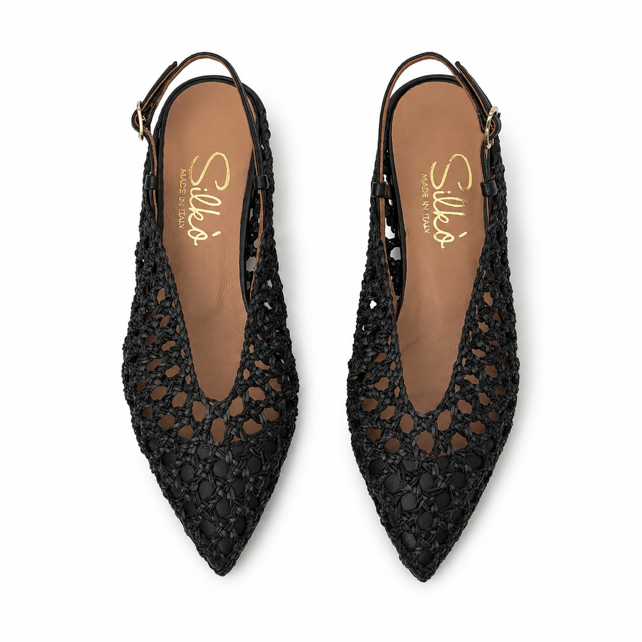 Slingback in Pelle Intrecciata
