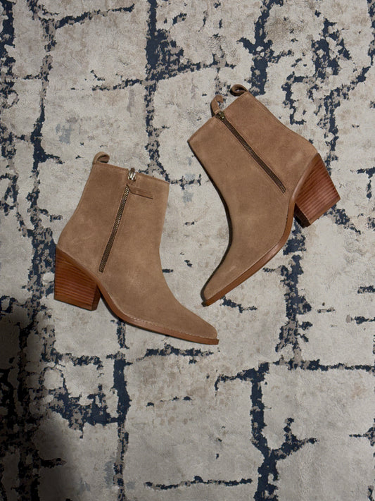 Stivaletti texani in camoscio beige