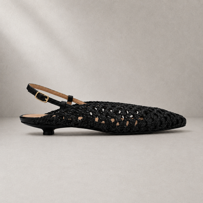 Slingback in Pelle Intrecciata