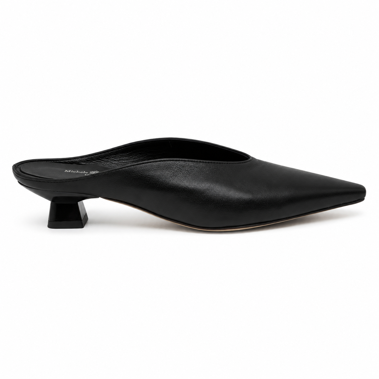 Mules in Pelle con Punta Affusolata e Scollo a V
