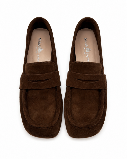 Mocassini cioccolato in Suede