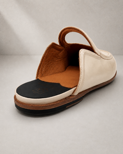 Sabot Loafer Crema in Pelle
