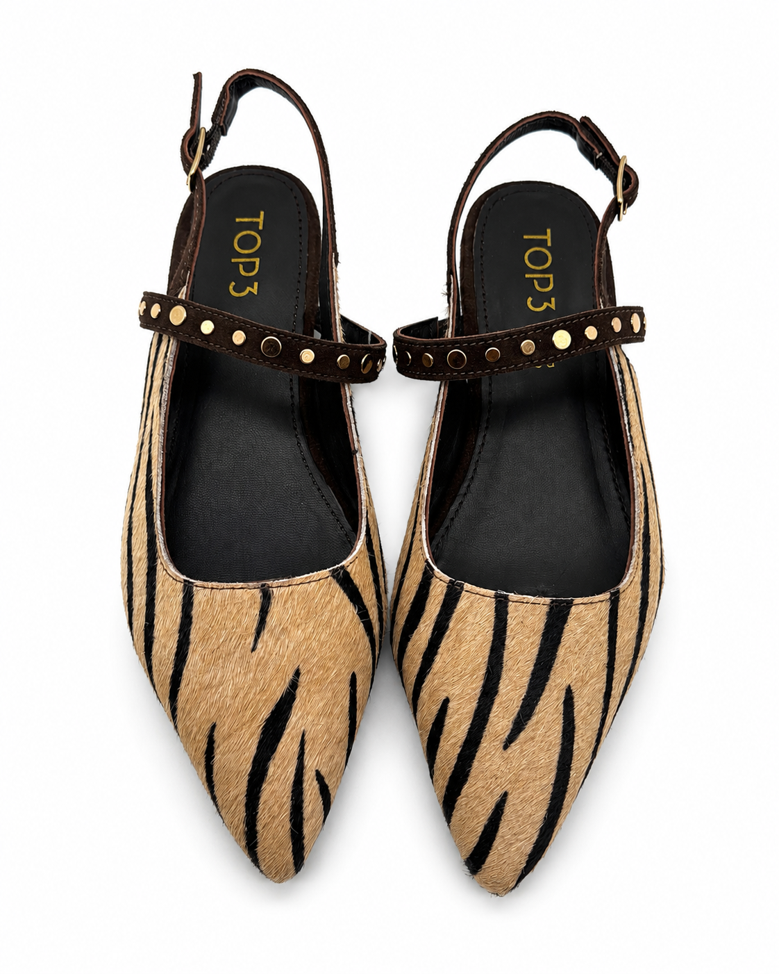 Slingback Savana Zebra con Borchie