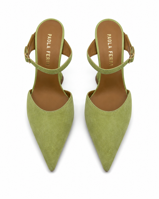 Décolleté Camille Verde Salvia in Suede