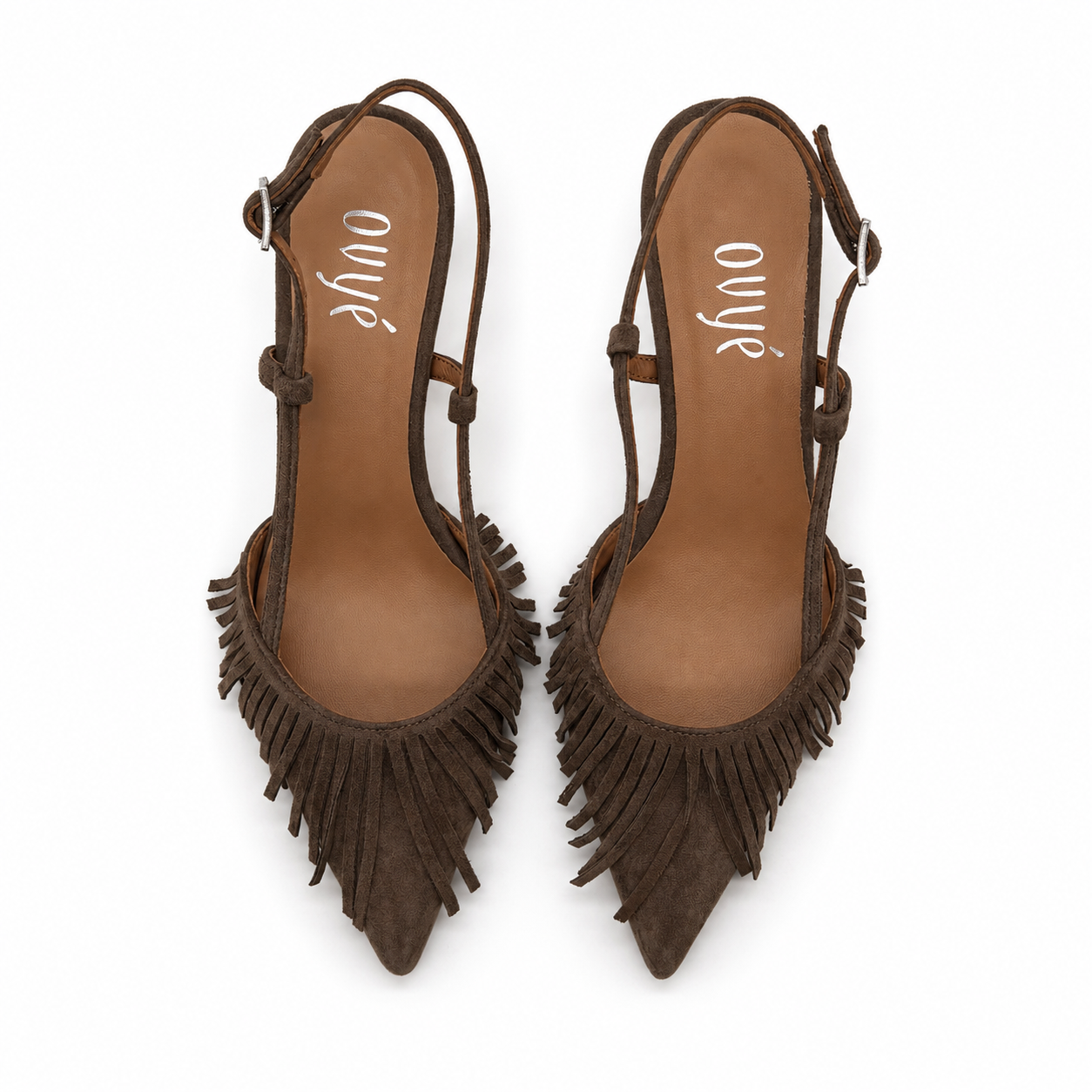 Slingback in Suede con Frange