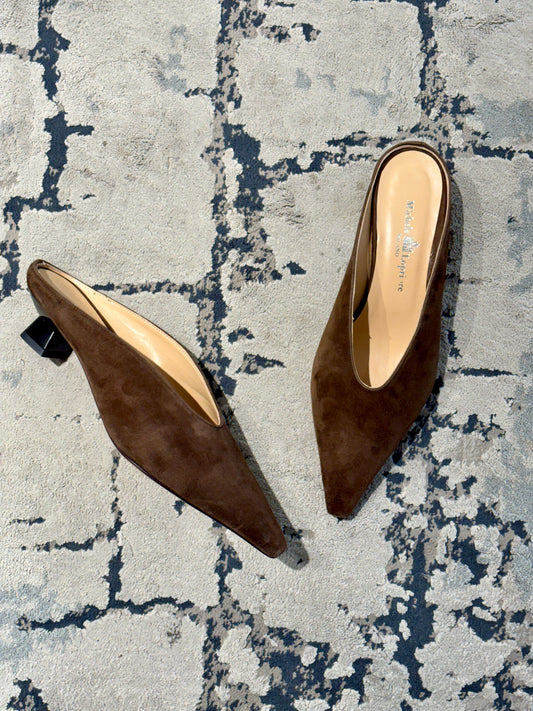 Sabot in camoscio testa di moro