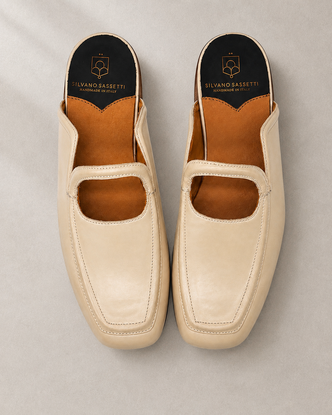 Sabot Loafer Crema in Pelle