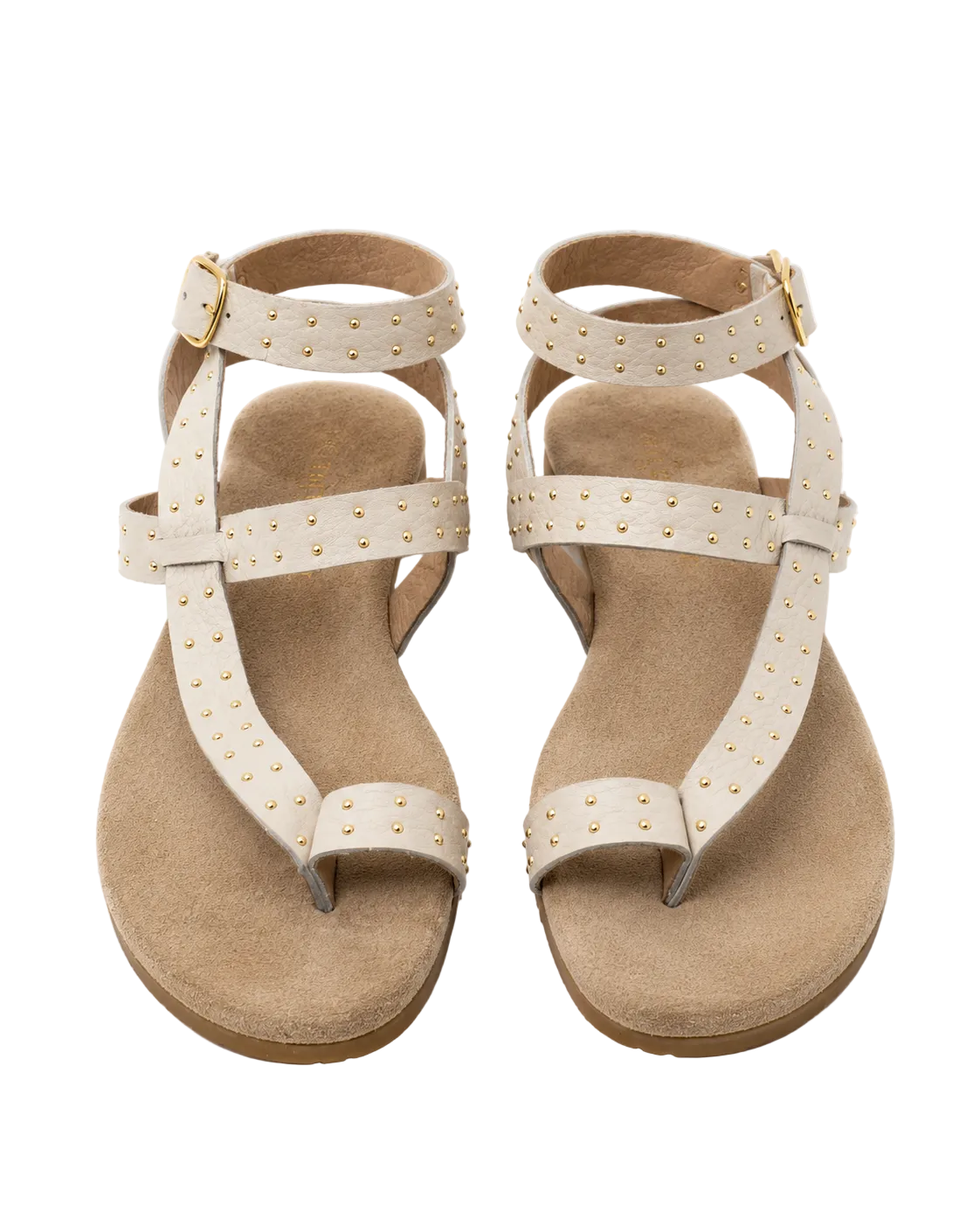 Sandali Nude con Borchie oro