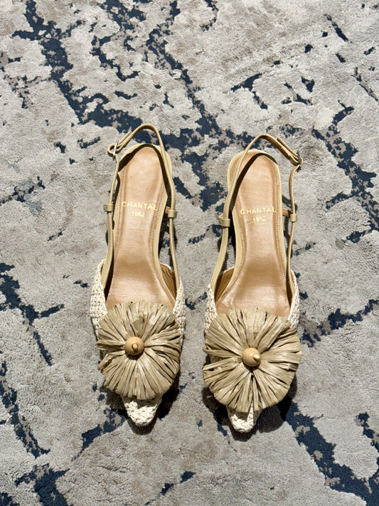 Slingback in faccia con fiore