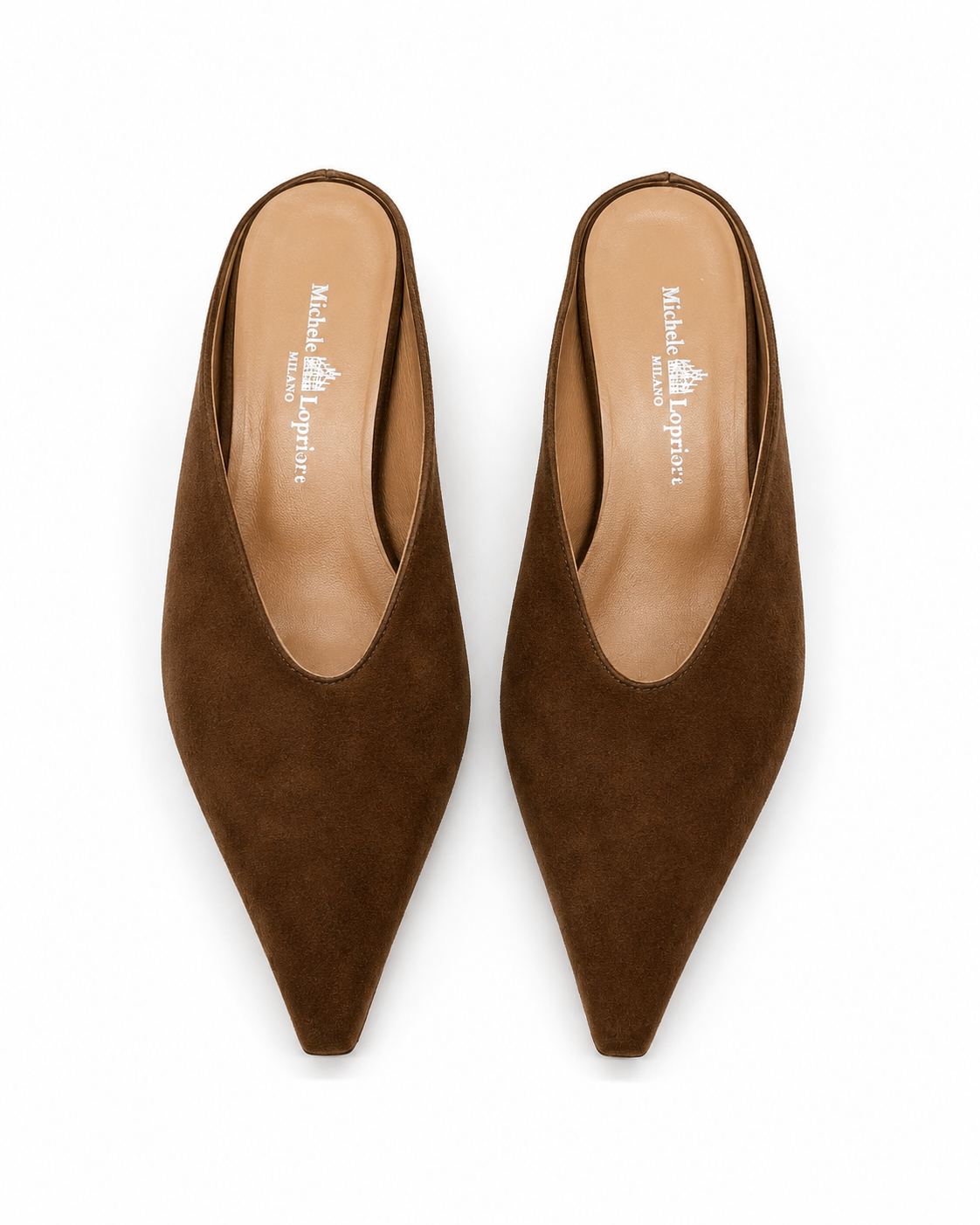 Mules in Pelle con Punta Affusolata e Scollo a V