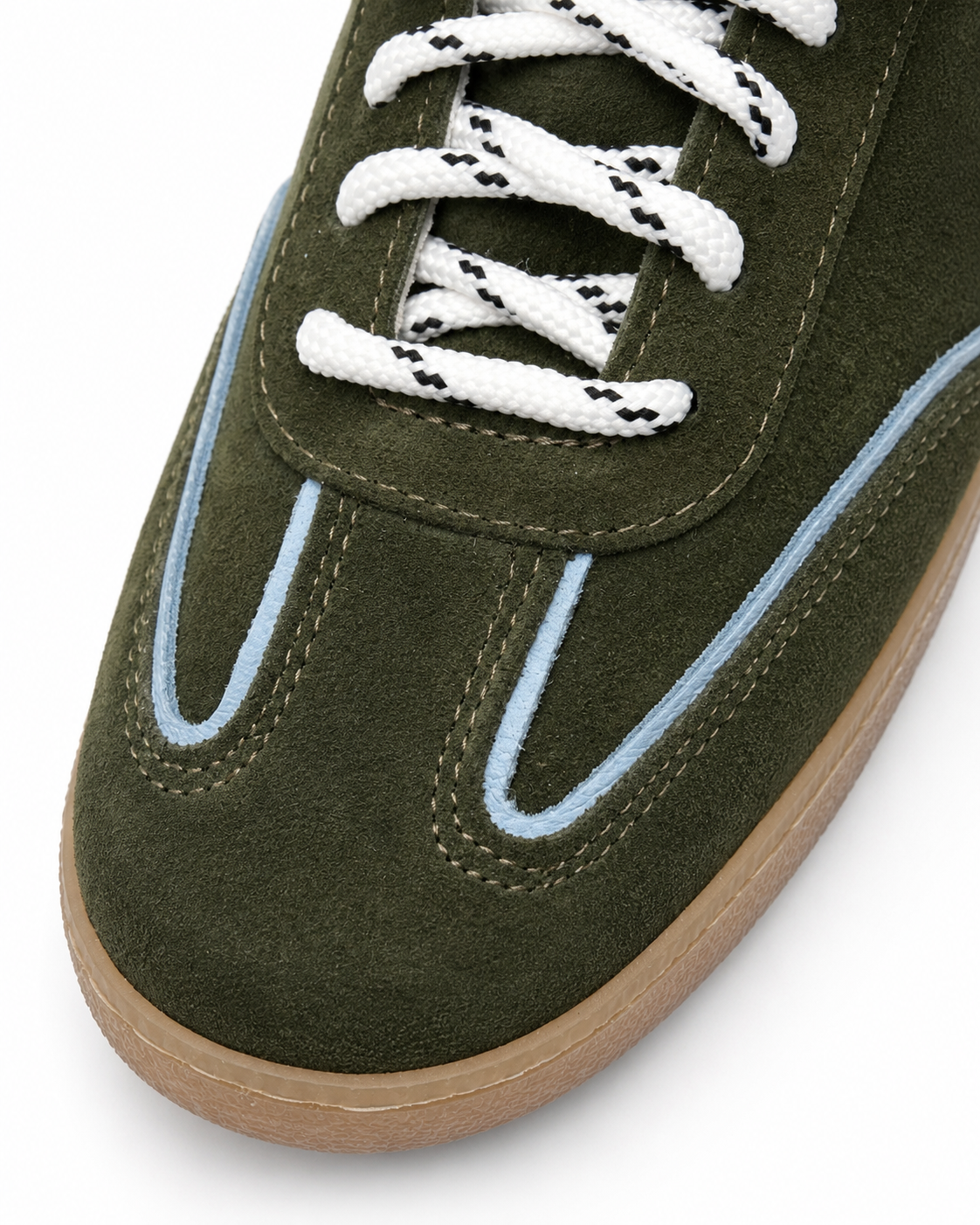 Sneakers in Suede con Profili a Contrasto