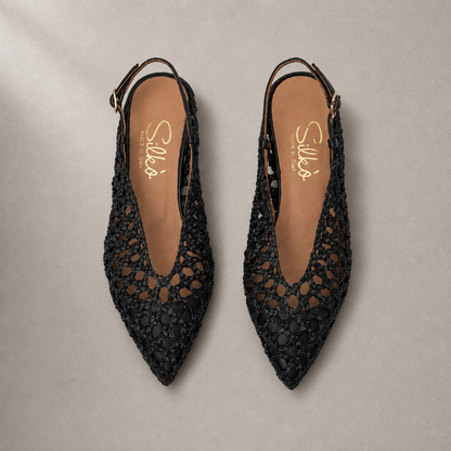 Slingback in Pelle Intrecciata