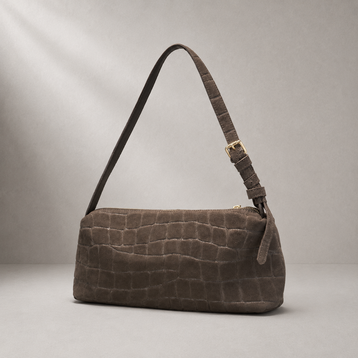 Borsa camoscio effetto pitone