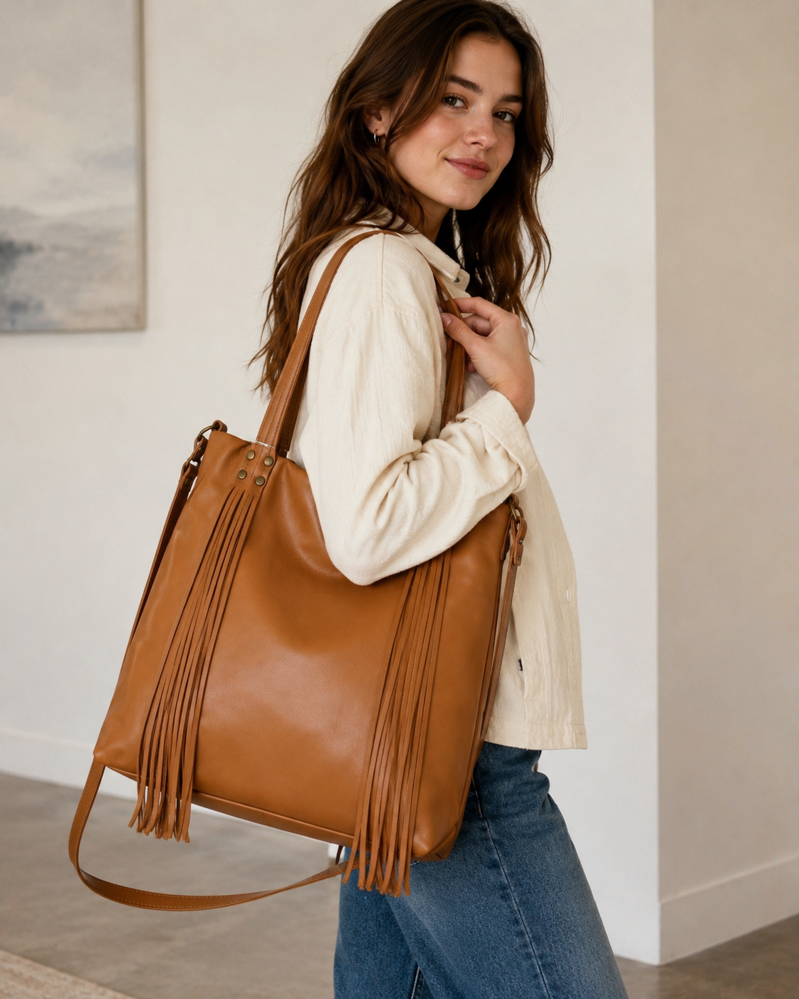 Tote Bag con frange