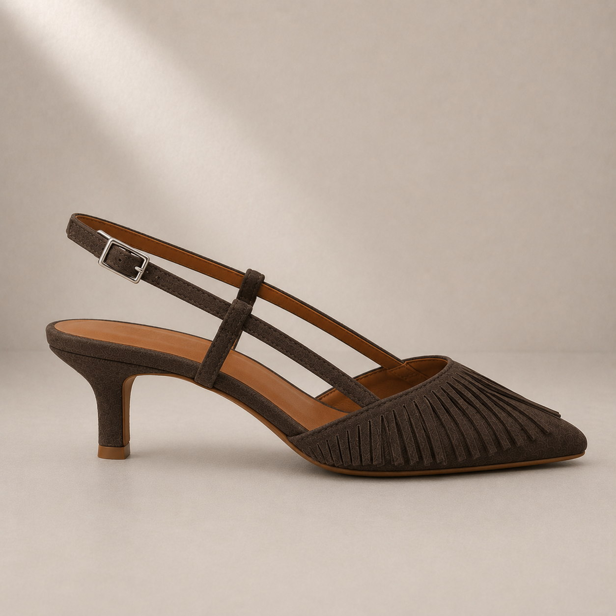 Slingback in Suede con Frange