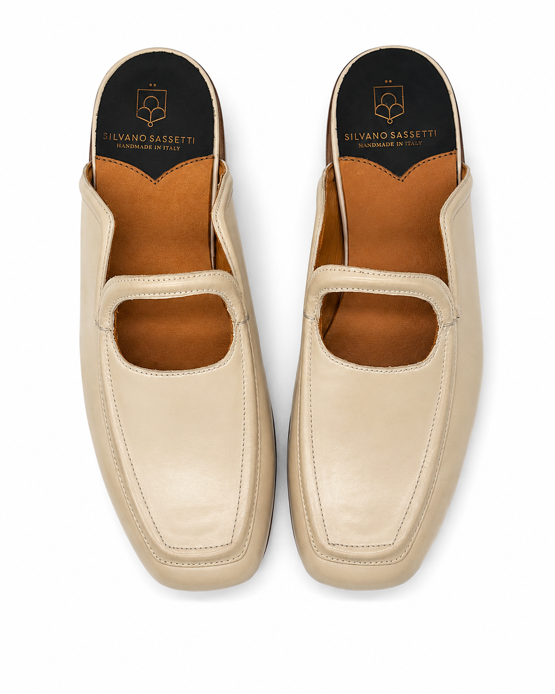 Sabot Loafer Crema in Pelle
