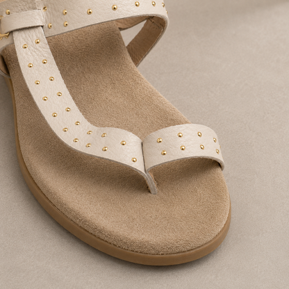 Sandali Nude con Borchie oro