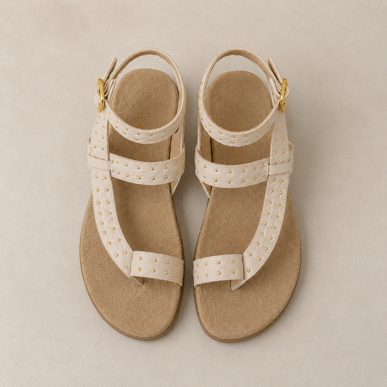 Sandali Nude con Borchie oro