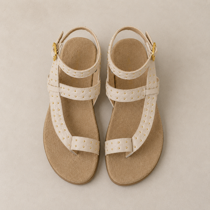 Sandali Nude con Borchie oro