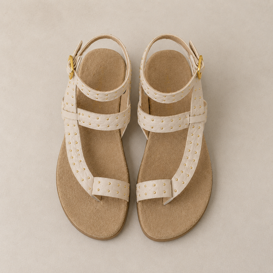 Sandali Nude con Borchie oro