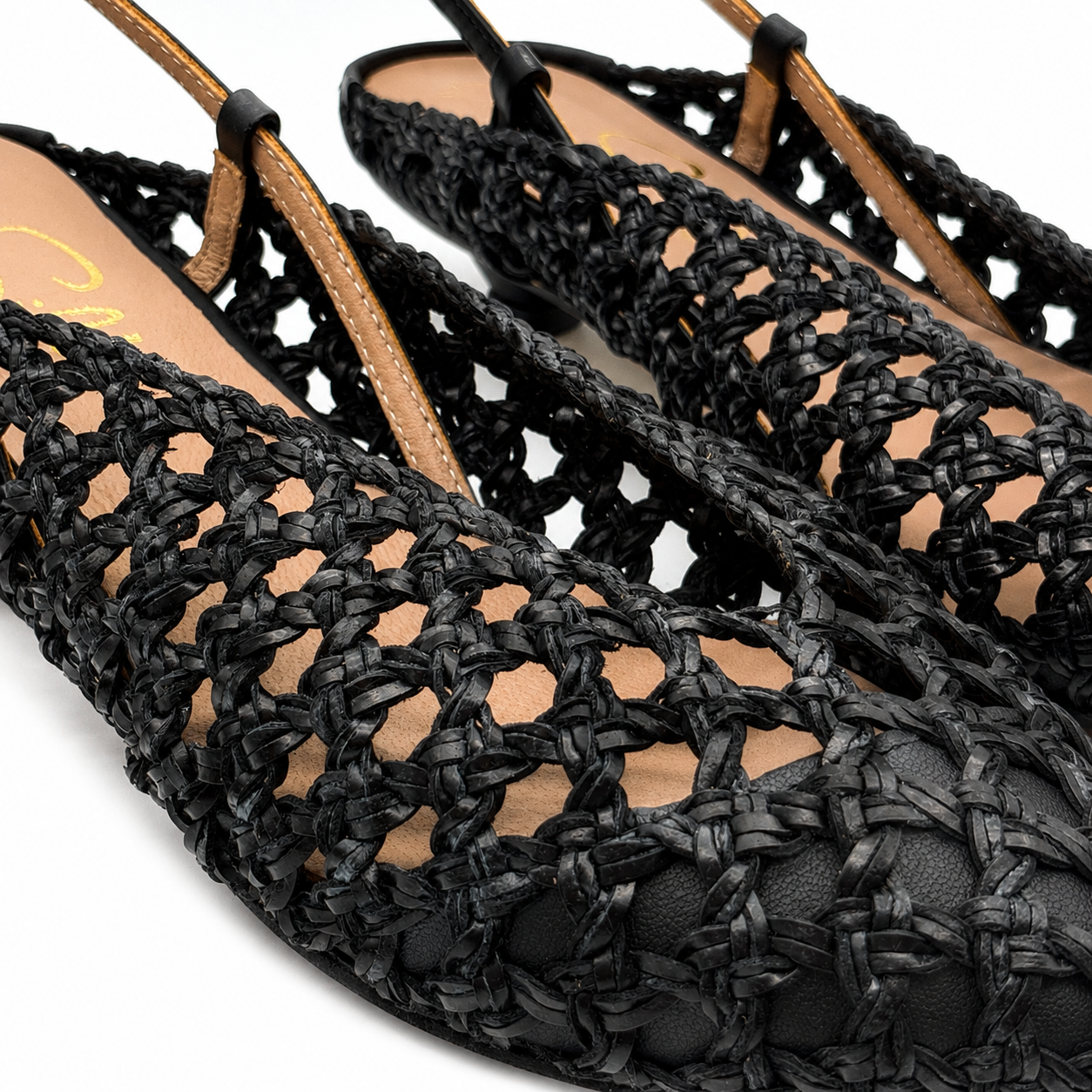 Slingback in Pelle Intrecciata