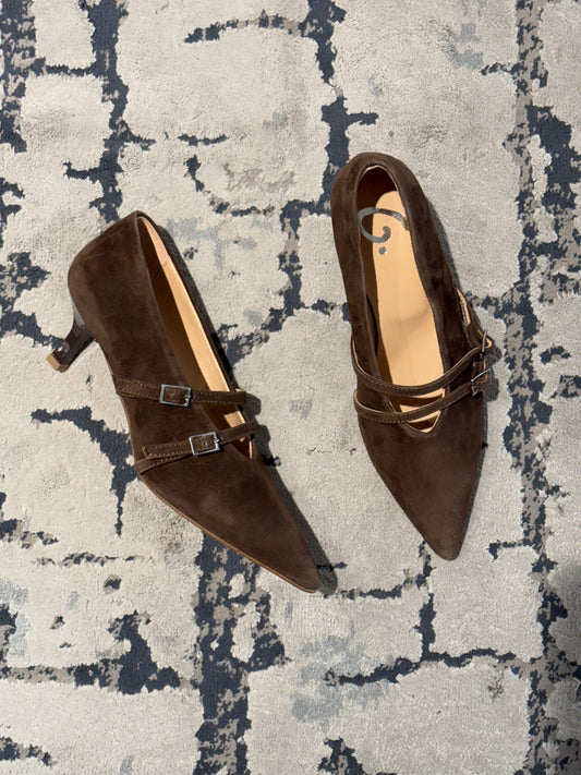 Décolleté scamosciato