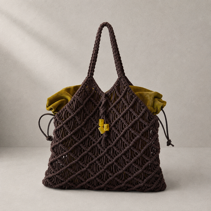 Borsa intrecciata testa di moro