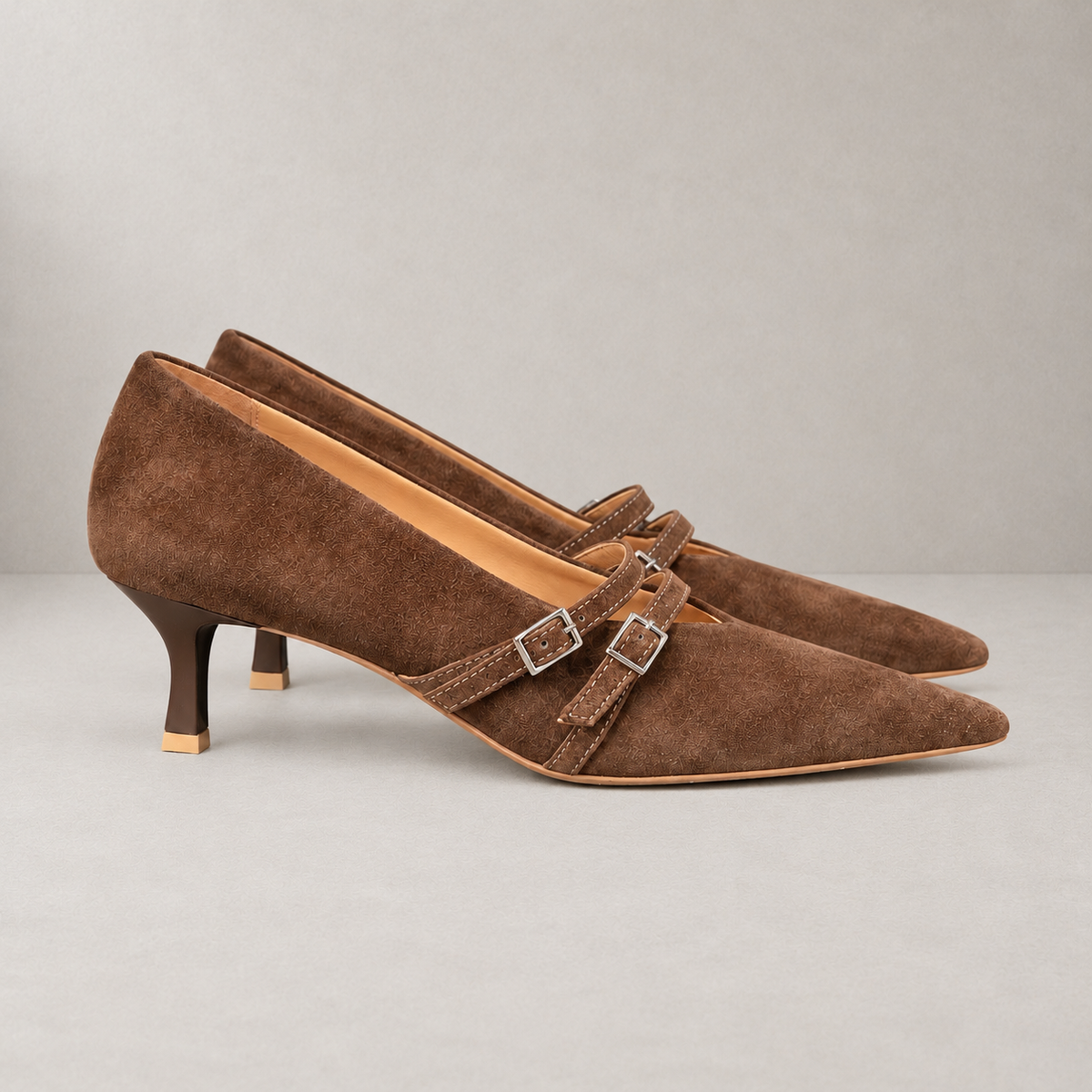 Décolleté Mary Jane in camoscio